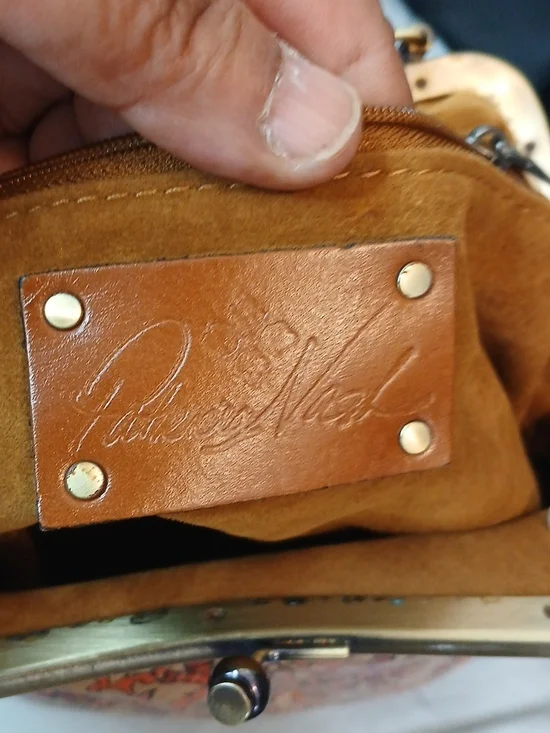 Patricia Nash 10th Anniversary Kisslock Satchel in Orange Brown - Picture 9 of 10